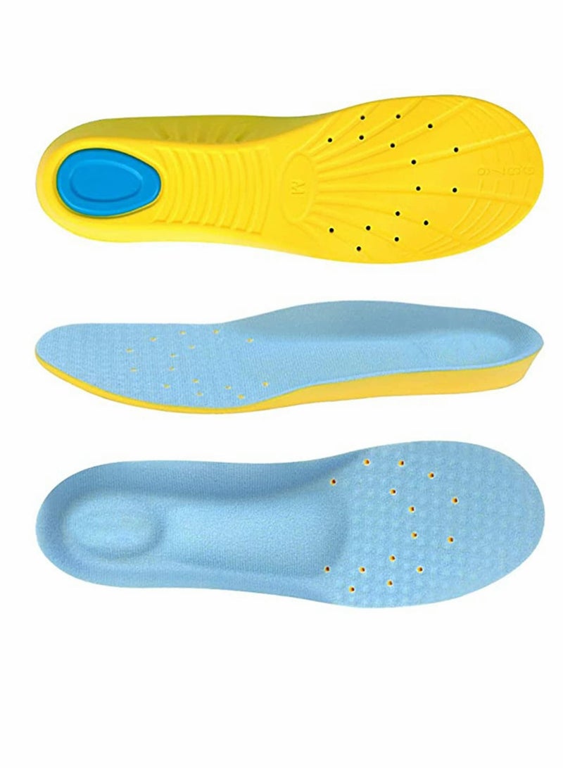 Captaintech Memory Foam Insoles, PU Orthotic Sport Insoles, Comfortable Breathable, Shock Absorption and Relieve Foot Pain, Plantar Fasciitis Arch Support Insoles (Men 41-46/ Women 42-47) - Image 1