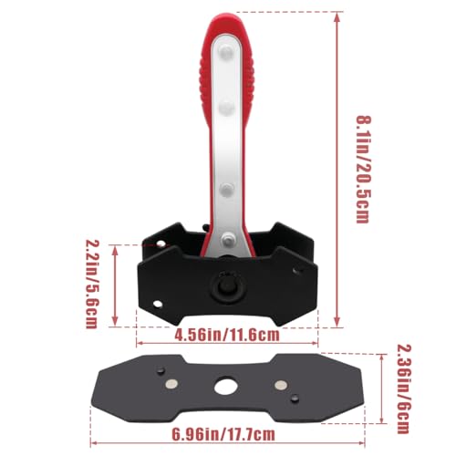 IRmm Brake Caliper Compression Tool Brake Caliper Tool with 360 Degree Swing Ratchets Caliper Piston Compressor Tool with 2PCS Steel Plates Brake Caliper Press Tool with Brake Caliper Hooks Red - Image 3