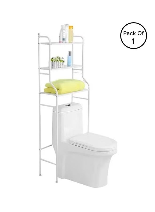 Biki Over Toilet Storage Bathroom Shelving White 153x45x25cm  - Image 1