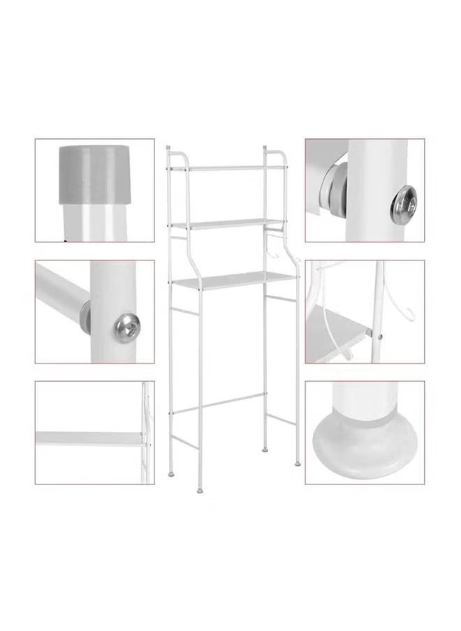 Biki Over Toilet Storage Bathroom Shelving White 153x45x25cm  - Image 3