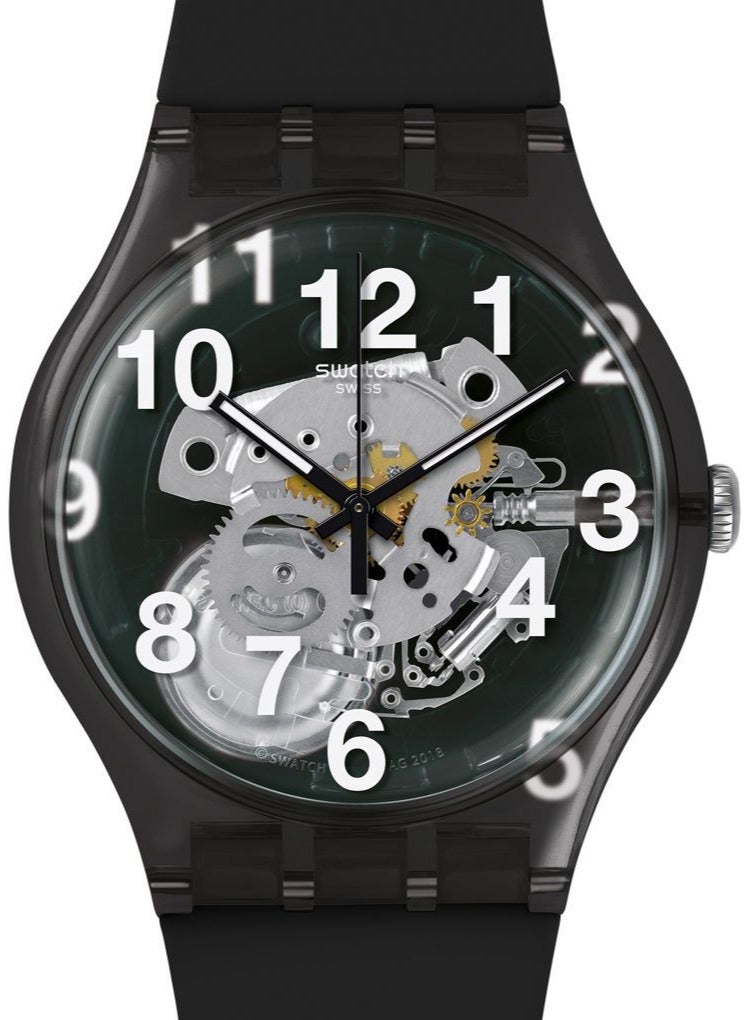Swatch Unisex Black Board Quartz Movement Water Resistant Wrist Watch - 41 Mm  - Image 1