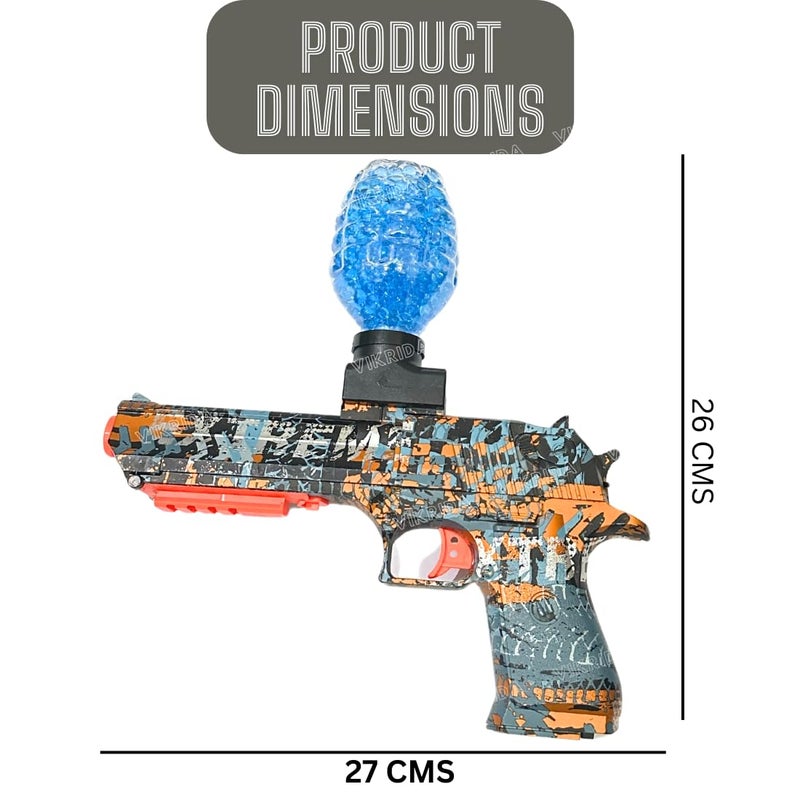 VikriDa مسدس جل بلاستر للأنشطة الخارجية وقت الرماية مع 2500 كرة للبالغين مسدس هوائي أصلي أوتوماتيكي - متعدد الألوان - Image 3
