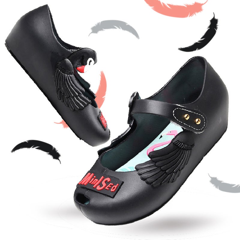 2022 New minised Swan Unicorn Flamingo Print Graffiti Jelly Shoes Fragrant Jelly Children''s Shoes - Image 1