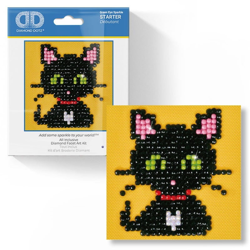 Diamond Dotz DIAMOND DOTZ Green Eye Sparkle Cat Diamond Painting Kits for Adults  Diamond Art Kits a Relaxing Creative Craft Kit with Dotz Gems 3x3 