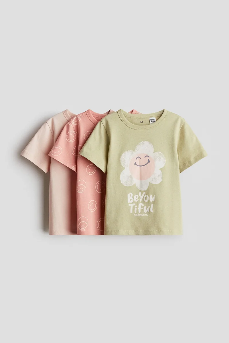 H&M 3-pack printed jersey tops