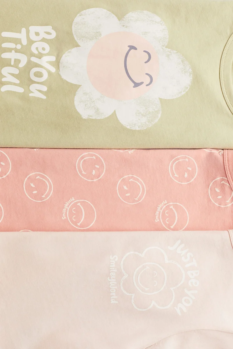 H&M 3-pack printed jersey tops