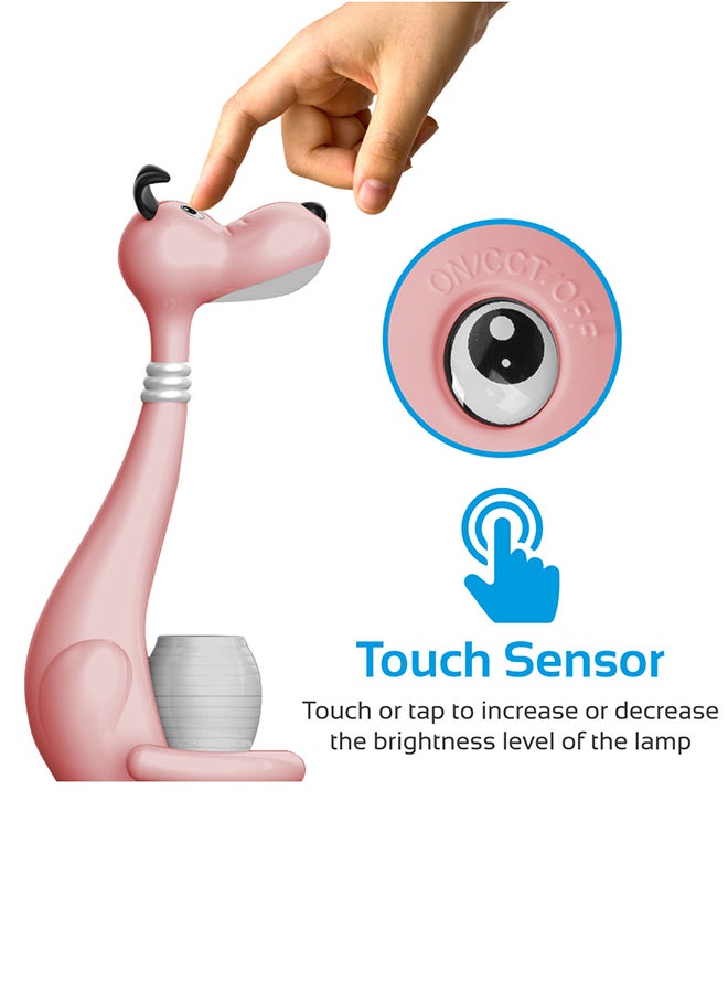 PROMATE Portable Pen Holder With Touch Sensitive LED Night Light Pink - Image 2