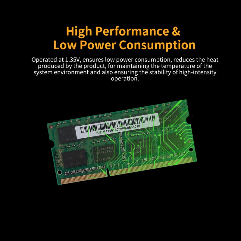 ASint SO-DDR3-1600-8GB DDR3 1600MHz 1.35V Laptop Memory PC RAM 204Pin Low Power Consumption DRAM Chip 8GB - Image 4