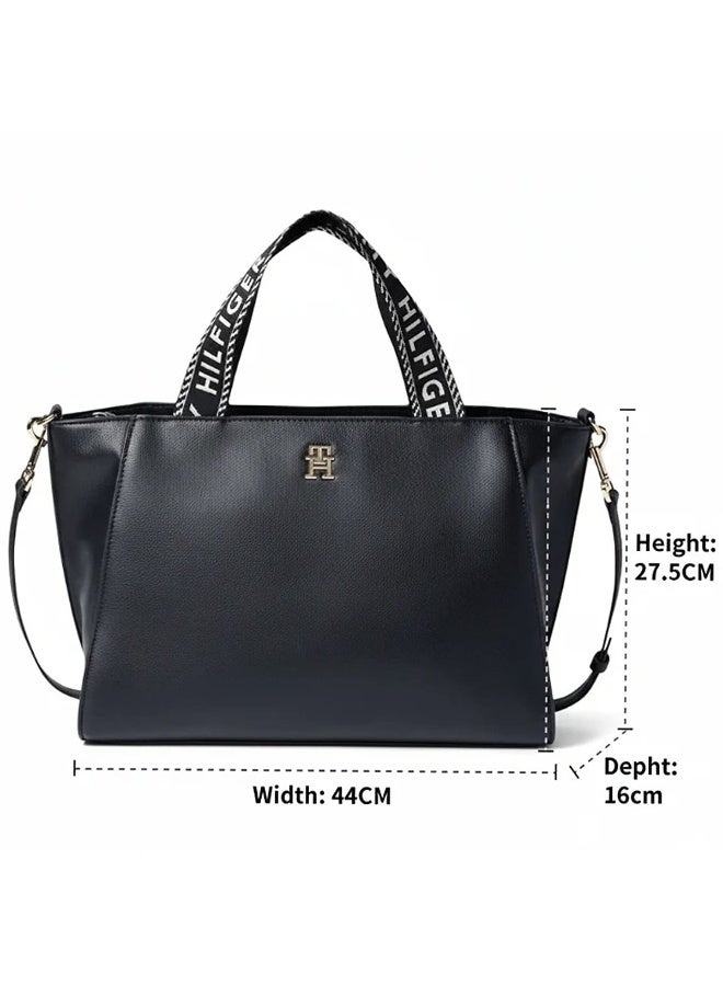 Tommy Hilfiger Black Leather Women Handbag Shoulder Bag AW0AW14469 BDS - Image 3