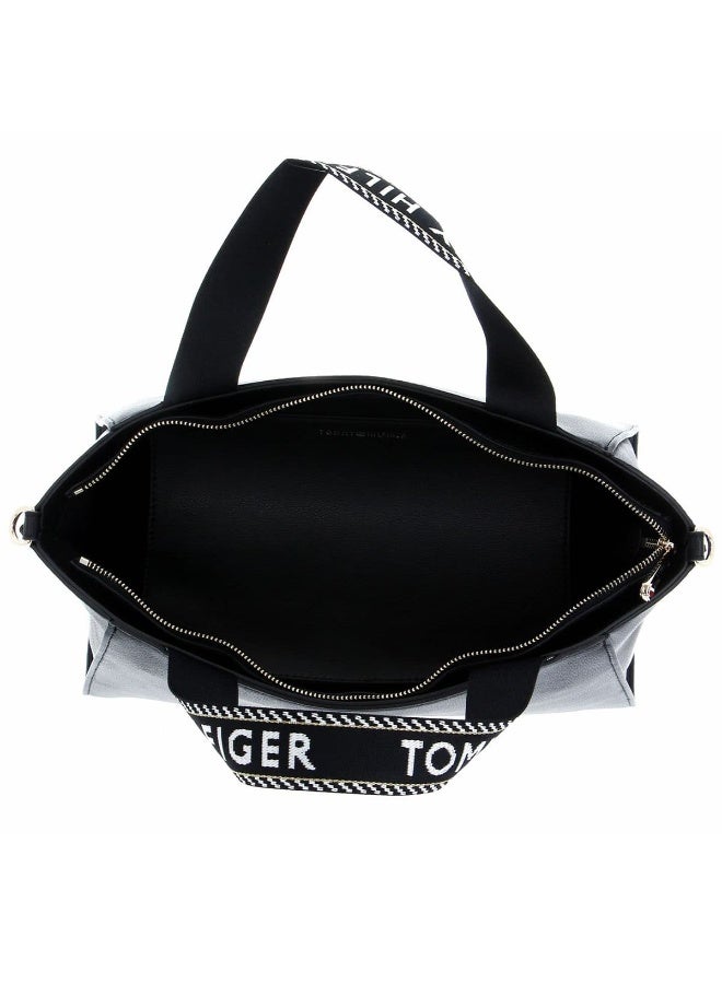 Tommy Hilfiger Black Leather Women Handbag Shoulder Bag AW0AW14469 BDS - Image 4