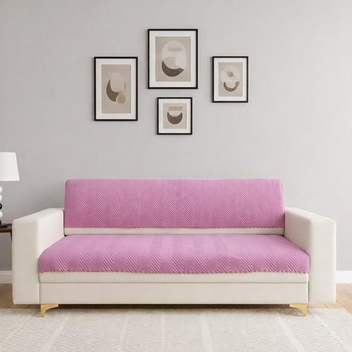 Homerz Premium 3 Seater Velvet Sofa Cover Panel, Soft and Velvety Fabric, Vibrant Colours (Onion, 3 Seater with Back) - Image 2