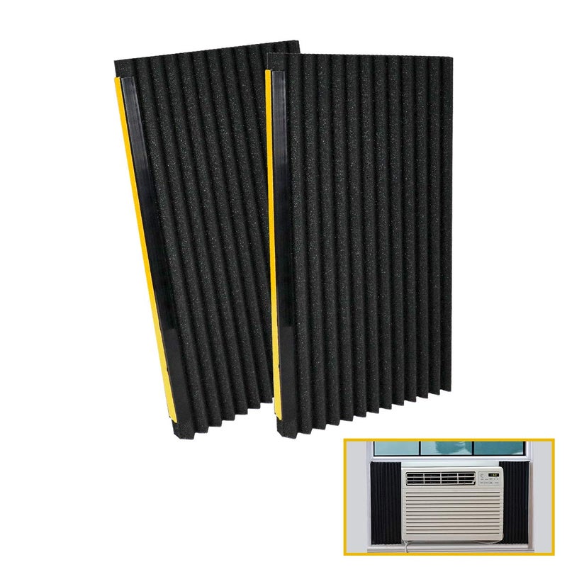 LBG Products Window Air Conditioner Foam Insulation Panels,AC Side Insulating Panel Kit,2 Pack,Black, 17in High x 9in Wide x 7/8in Thick - Image 1