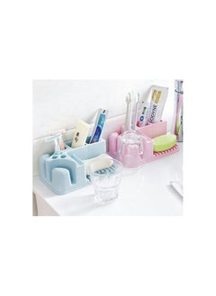 Spaceshoop Toothbrush Cup Storage Rack Bathroom Washable Storage Organizer Stand Rack Multi Functional Toothbrush Holder 6 Slots for Toothbrush Toothpaste Cleanser Razor  - Image 4