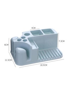 Spaceshoop Toothbrush Cup Storage Rack Bathroom Washable Storage Organizer Stand Rack Multi Functional Toothbrush Holder 6 Slots for Toothbrush Toothpaste Cleanser Razor  - Image 2