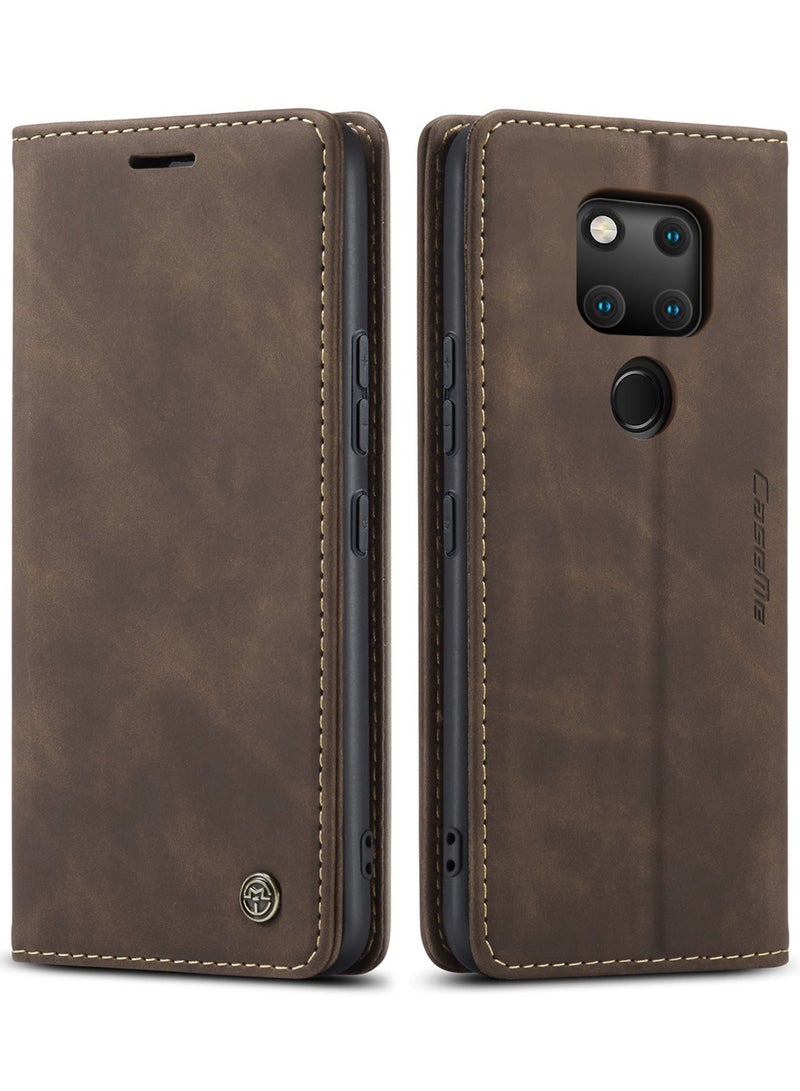 CaseMe Phone Case Luxury PU Leather Design 013 Flip Cover Card Slot Holder Cover For Mate 20 (Coffe) - Image 1