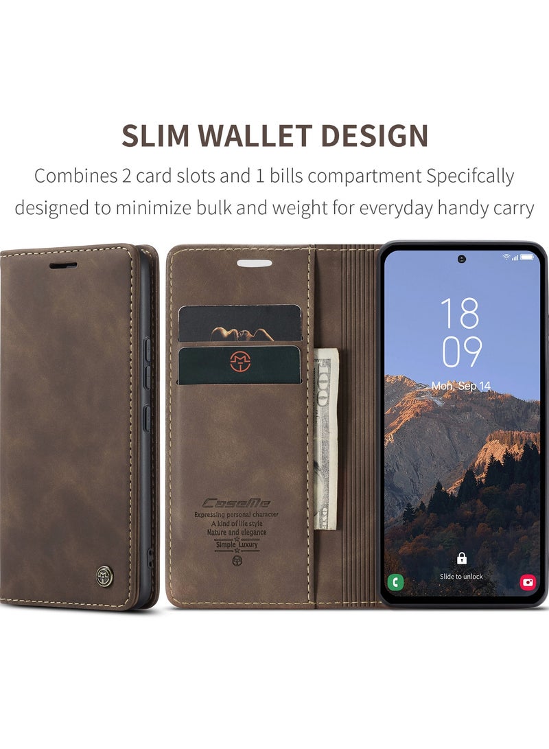 CaseMe Phone Case Luxury PU Leather Design 013 Flip Cover Card Slot Holder Cover For Mate 20 (Coffe) - Image 2