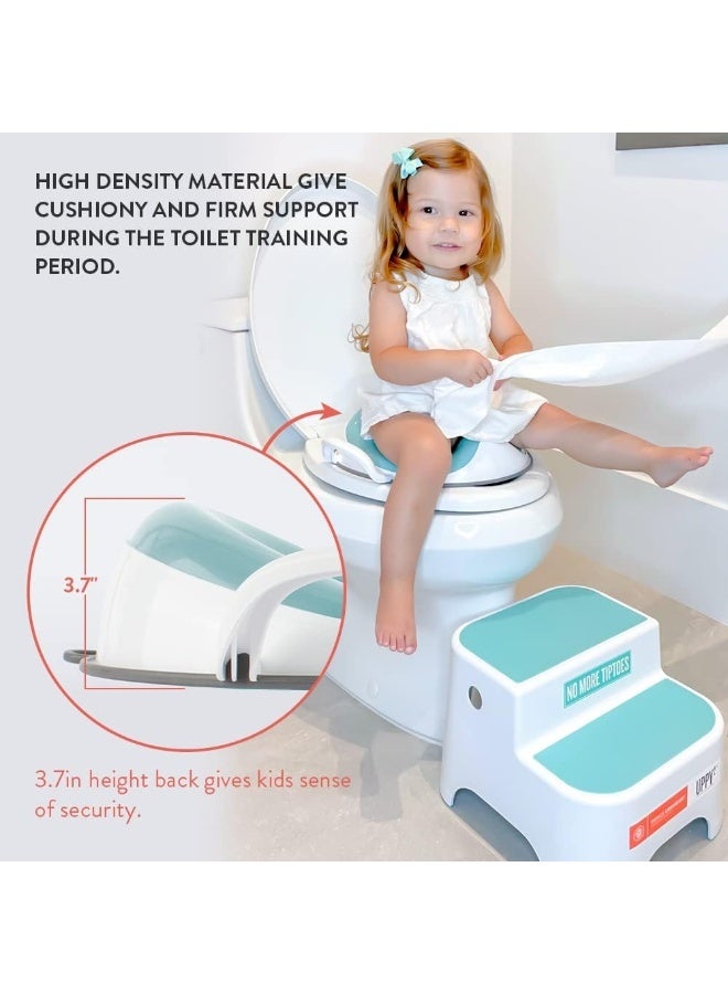 Prince Lionheart Tinkle Trainer Toilet Seat - Potty Training Toilet Seat - Toilet Seat with Sturdy Security Handles, Splash Guard, Non Slip Base - Fits Most Toilets, Comfortable Design - Glacier - Image 3