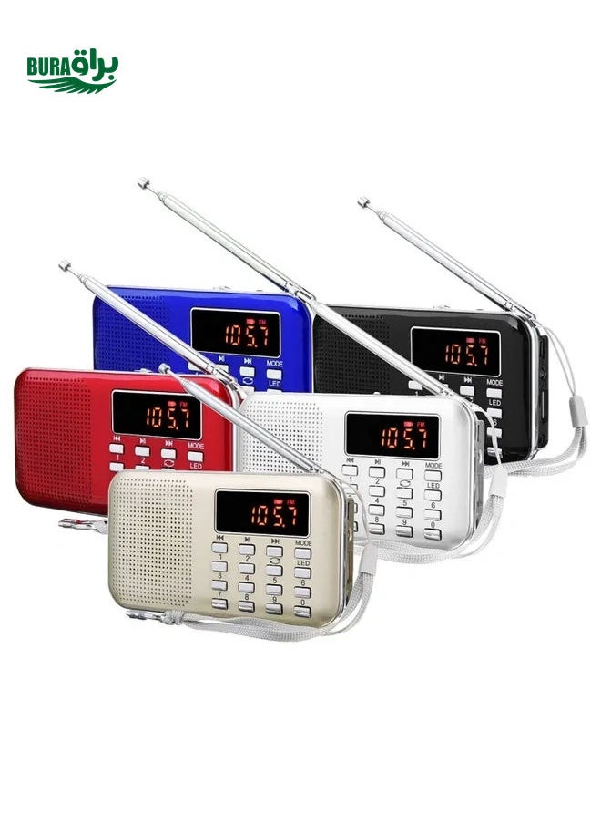 Generic - L-218AM  MP3 Radio Speaker Player Support TF Card USB with LED Flashlight Function(Red) - Image 1