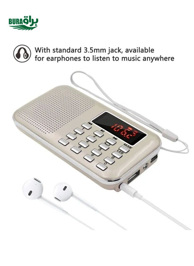 Generic - L-218AM  MP3 Radio Speaker Player Support TF Card USB with LED Flashlight Function(Red) - Image 1