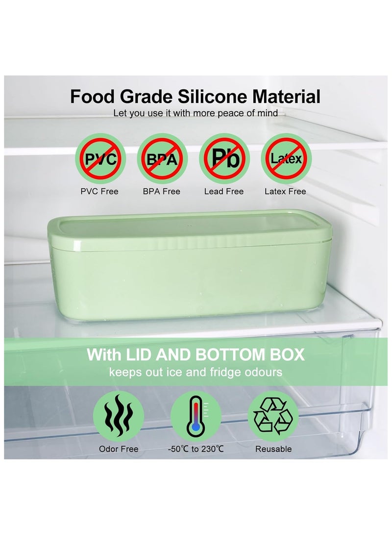YQbest Ice Cube Tray for 40Oz Tumbler, Silicone Hollow Cylinder Ice Mold with Lid and Bin for Freezer, Ice Drink, Juice, Compatible with 40Oz Tumbler (Green)  - Image 3