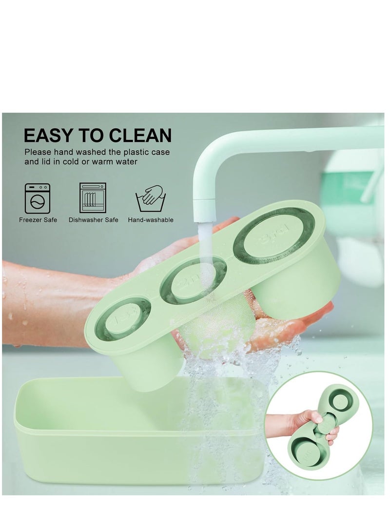 YQbest Ice Cube Tray for 40Oz Tumbler, Silicone Hollow Cylinder Ice Mold with Lid and Bin for Freezer, Ice Drink, Juice, Compatible with 40Oz Tumbler (Green)  - Image 4