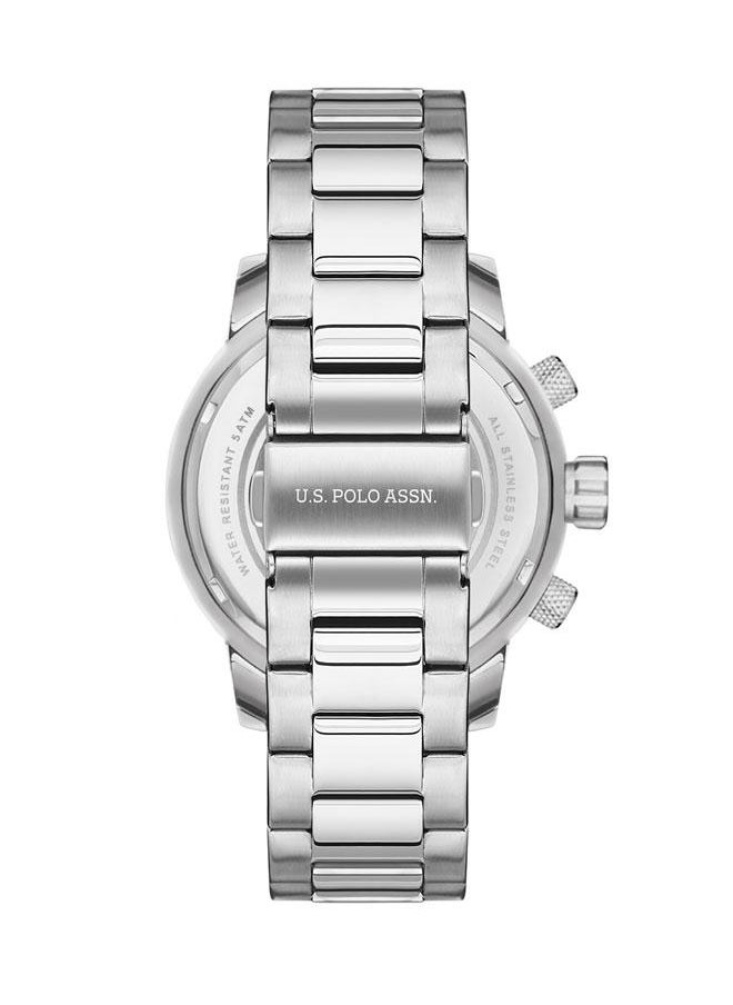 U.S. Polo Assn. U.S. Polo Assn. Men's USPA1026-12 45mm Silver Case Watch with Rich Green Dial & Date Function - Versatile Modern Elegance for Day & Night  - Image 3