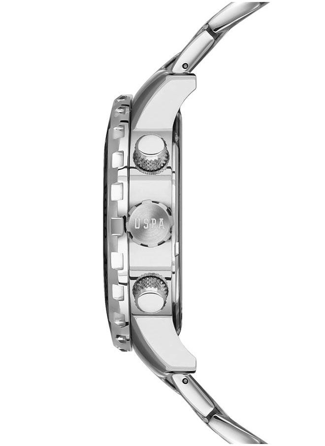 U.S. Polo Assn. U.S. Polo Assn. Men's USPA1026-12 45mm Silver Case Watch with Rich Green Dial & Date Function - Versatile Modern Elegance for Day & Night  - Image 2