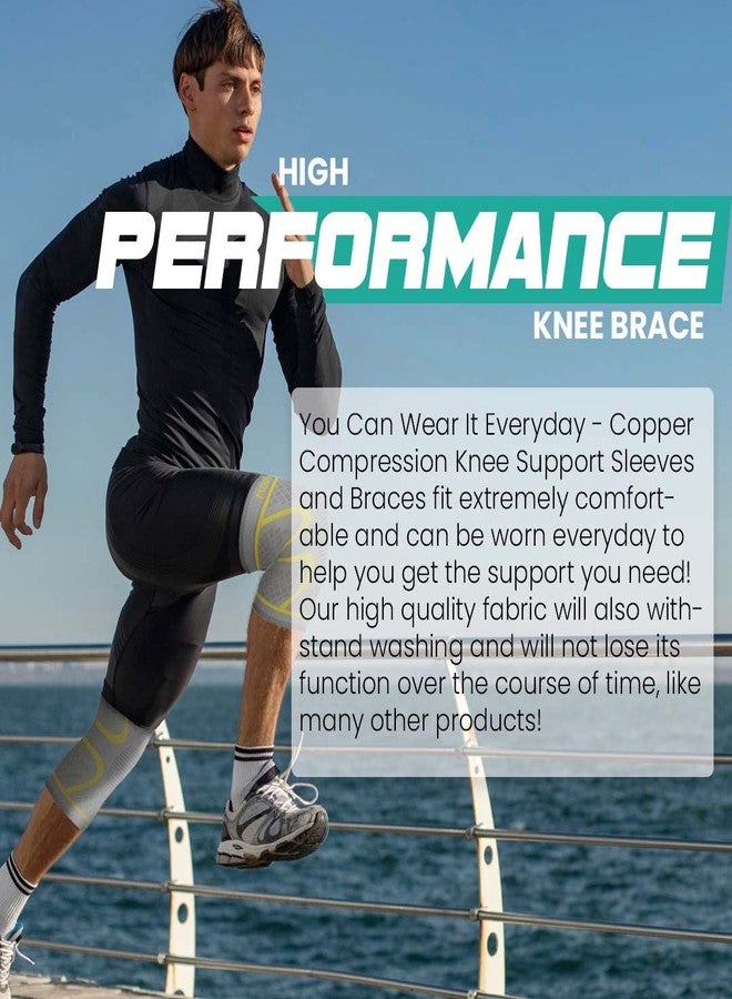 Modvel Compression Knee Brace for Women & Men, 2-Pack Knee Brace for Running Knee Pain, Knee Support Compression Sleeve, Workout Sports Knee Braces for Meniscus Tear, ACL & Arthritis Pain Relief - Image 3