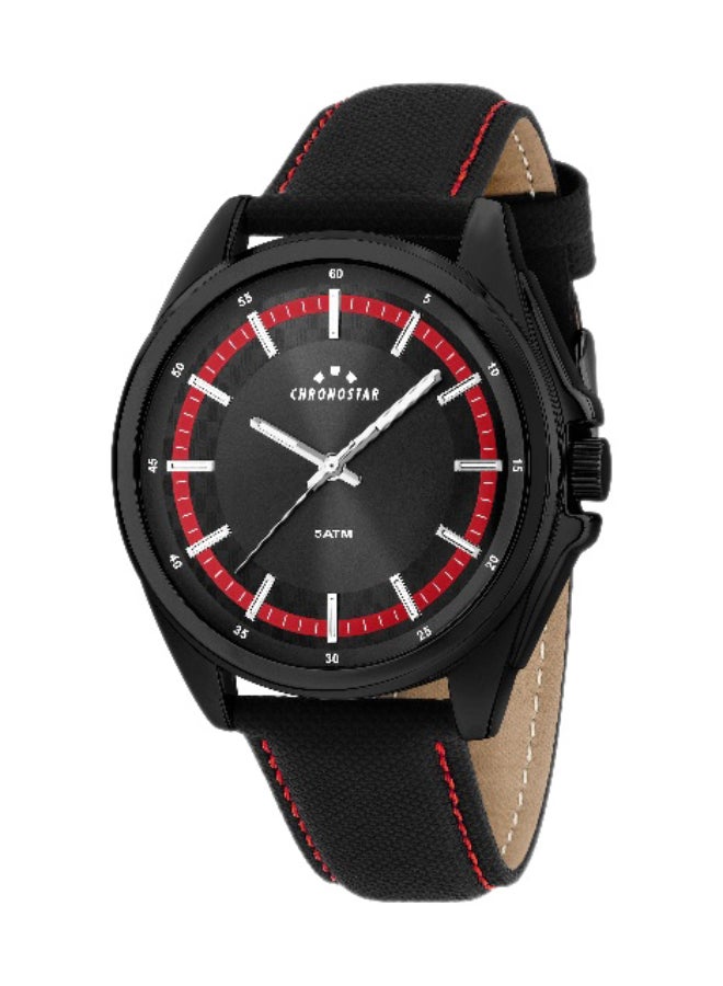 Chronostar Men's Multicolour Round Analog Dial with Black Leather Band Watch - 44mm - R3751327002 - Image 1