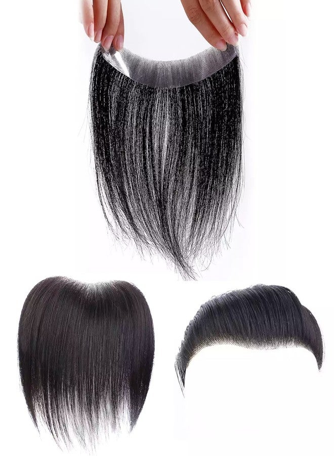 برافراجيا شعر مستعار أمامي من برافراجيا مصنوع من شعر بشري 100% - وصلات شعر طبيعية سوداء مستقيمة بشريط لاصق لتعويض فقدان خط الشعر - Image 3