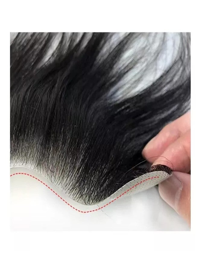 برافراجيا شعر مستعار أمامي من برافراجيا مصنوع من شعر بشري 100% - وصلات شعر طبيعية سوداء مستقيمة بشريط لاصق لتعويض فقدان خط الشعر - Image 5