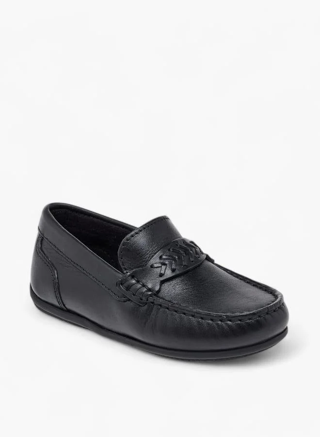 Mister Duchini Boys Textured Slip-On Loafers