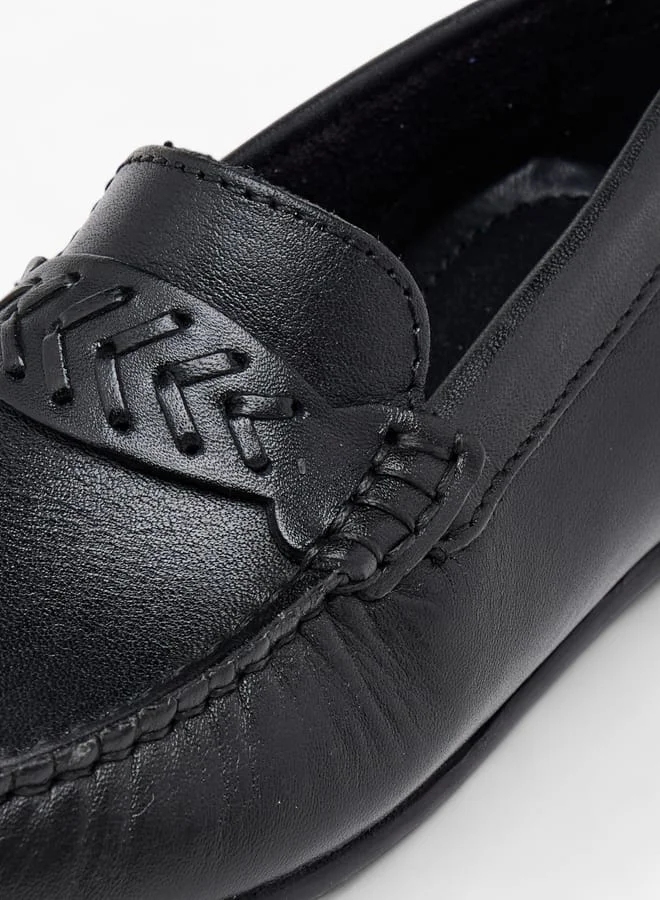 Mister Duchini Boys Textured Slip-On Loafers