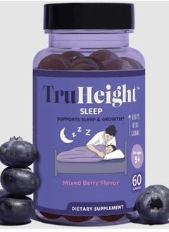 TruHeight  TruHeight Sleep Gummies  Natural Sleep Aid for Maximum Growth Fall Asleep Faster for Kids Teens & Young Adults - Mixed Berry flavor 60 Gummies 