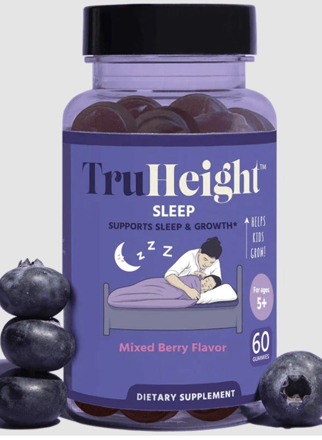 TruHeight Sleep Gummies  Natural Sleep Aid for Maximum Growth Fall Asleep Faster for Kids Teens & Young Adults - Mixed Berry flavor 60 Gummies