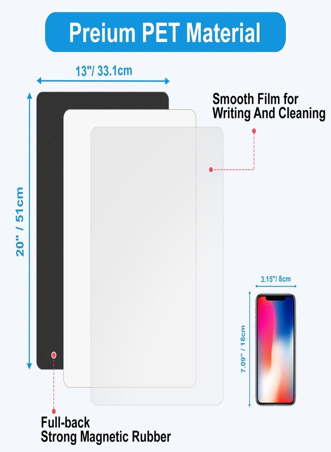 RPBHY Magnetic Whiteboard for Fridge, 20" x 13" Dry Erase Board Set with Markers & Eraser, Strong Magnet & Stain-Resistant Surface, Fridge Calendar for Notes, Grocery List, Meal Planning & Family Schedule - Image 2