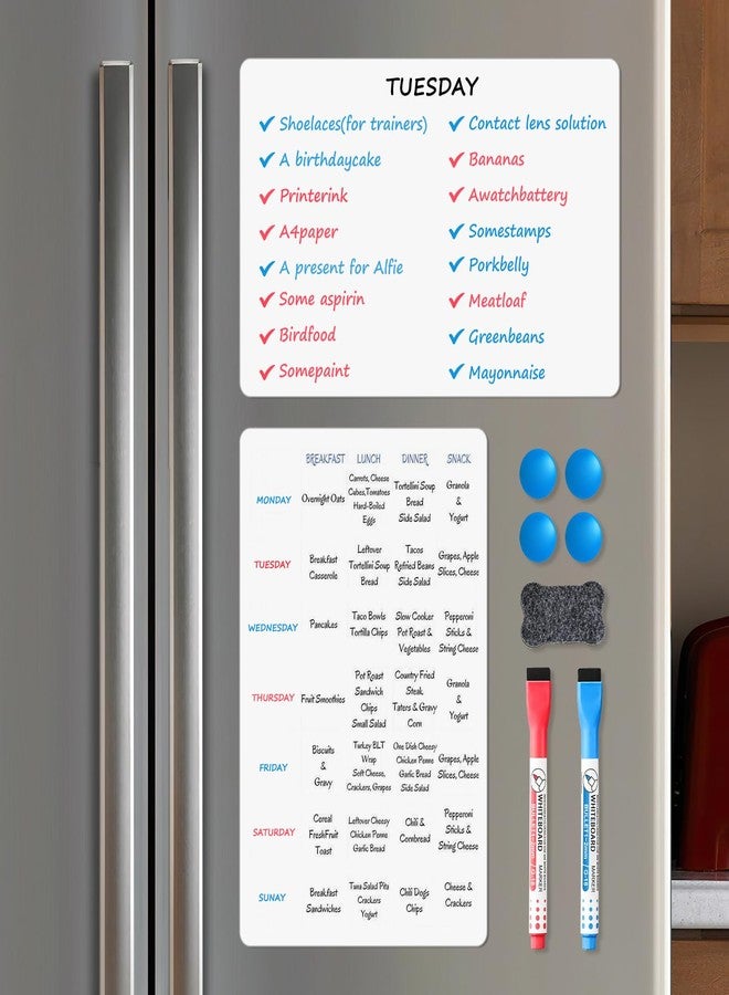 RPBHY Magnetic Whiteboard for Fridge, 20" x 13" Dry Erase Board Set with Markers & Eraser, Strong Magnet & Stain-Resistant Surface, Fridge Calendar for Notes, Grocery List, Meal Planning & Family Schedule - Image 5