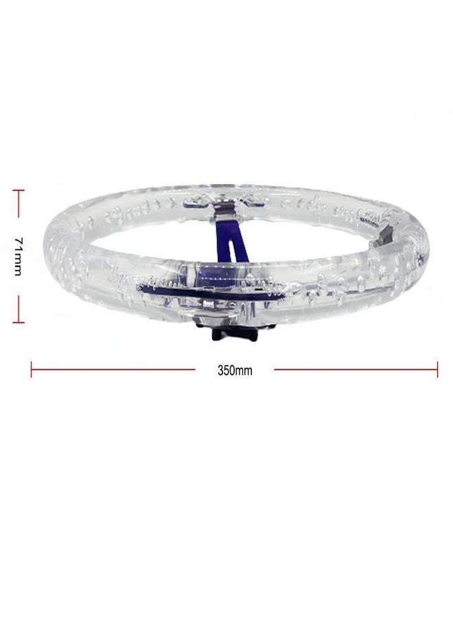 YEHICY 350mm 14inch Acrylic Racing Steering Wheel 6 Holes Neo Chrome Car Sports Steering Wheel 70mm Deep Fit Universal Car (White with Toasted blue) - Image 3