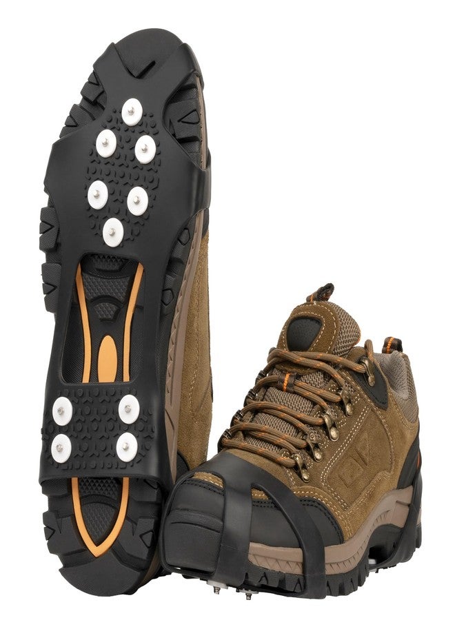 EZ2LIVE Ice Cleats for Shoes and Boots, Ice Snow Grips for Winter Walking Traction, Anti-Slip Ice Traction Cleats with 10 Steel Studs Crampons Gripper Spikes for Shoes Men Women - Image 1