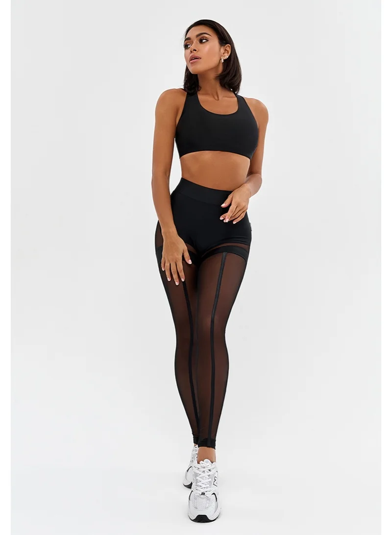 Bona Fide Black Bona Fide Premium Quality High Waisted Leggings for Women with Unique Design and Tummy Control - Womens Workout Leggings for Women | Best Price UAE