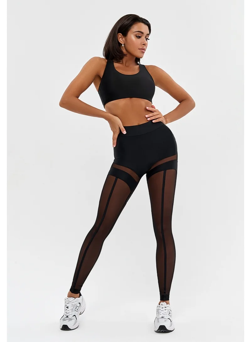 Bona Fide Black Bona Fide Premium Quality High Waisted Leggings for Women with Unique Design and Tummy Control - Womens Workout Leggings for Women | Best Price UAE