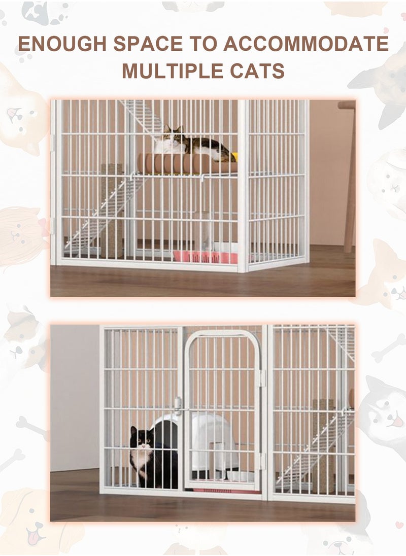 Kidle Cat Cage Extra Large Free Space Cat Cage Villa Triple Household Cat House Cat Cabinet Cat Nest Cat Climbing Shelf  - Image 2
