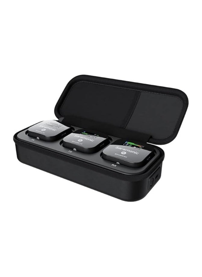 Saramonic 2-Person Wireless Mic System with Premium Lavaliers for Cameras, Mobile Devices & More with Charging Case and TRS, TRRS, Lightning, USB-C Output Cables (Blink 900 B2)