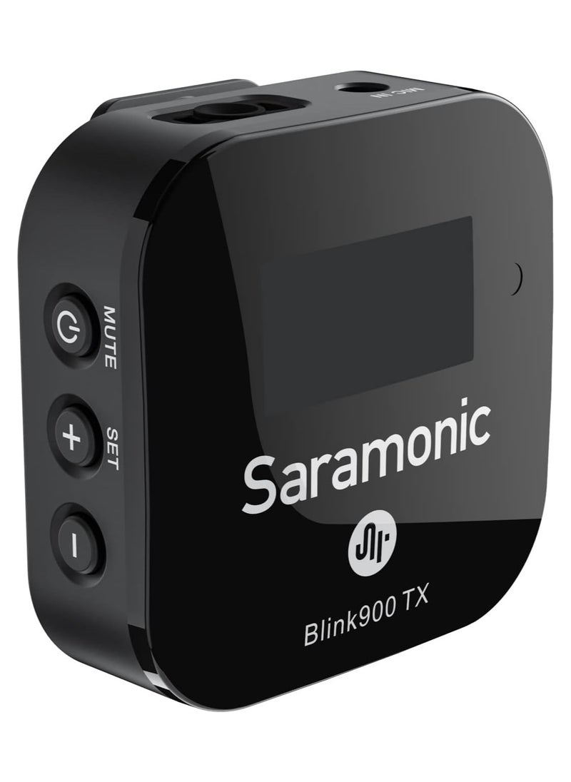 Saramonic 2-Person Wireless Mic System with Premium Lavaliers for Cameras, Mobile Devices & More with Charging Case and TRS, TRRS, Lightning, USB-C Output Cables (Blink 900 B2)