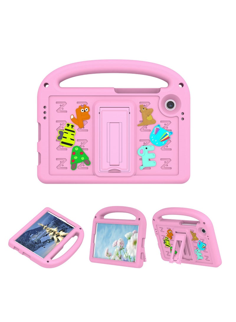 Kids Tablet Case Compatible with Samsung Galaxy Tab A9 Plus 11 Inch,Lightweight EVA Shockproof Protective Cover with Handle Stand,DIY Cute Design,No Shoulder Strap,Kids Friendly Case for Tab A(Pink) - Image 3