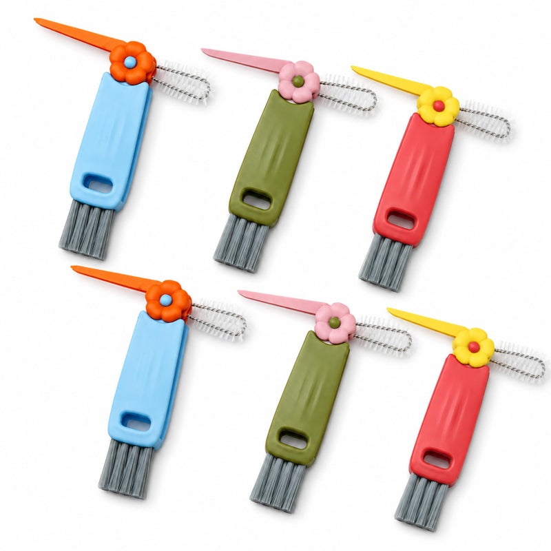 Gmleey 6 Pack 3 in 1 Cup Lid Cleaning Brush Water Bottle Cleaner Brush Water Bottle Brush Cleaner for Stanley Owala Lid Cleaning Brush for Kitchen Bottle Cup Mug - Image 3