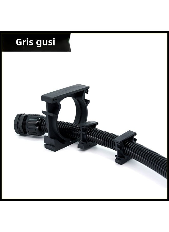 Generic - Griss Nylon Wave Pipe Bracket Fixing Clip Corrugated Hose Fixing Seat Threading Pipe With Cover Plastic Snap Pipe Clip-Specifications And Models:AD28.5 - Image 1