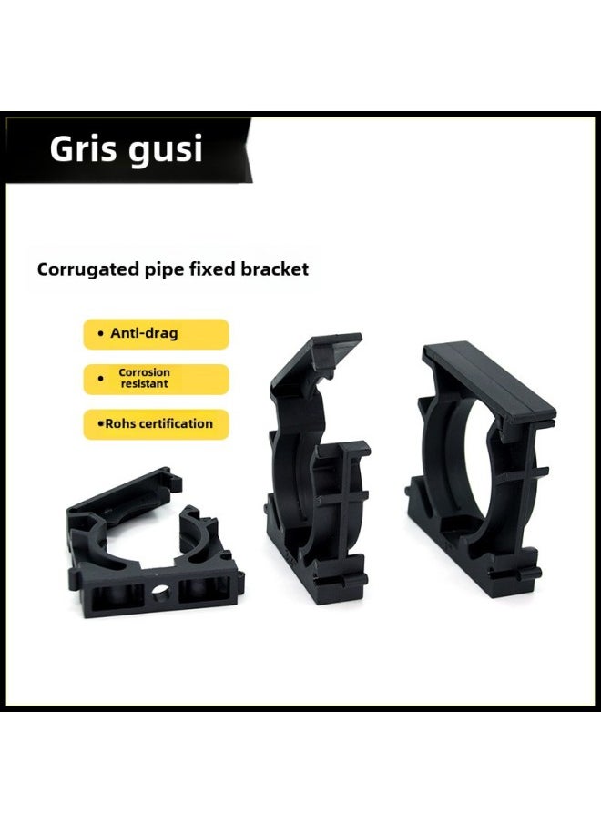 Generic - Griss Nylon Wave Pipe Bracket Fixing Clip Corrugated Hose Fixing Seat Threading Pipe With Cover Plastic Snap Pipe Clip-Specifications And Models:AD28.5 - Image 1