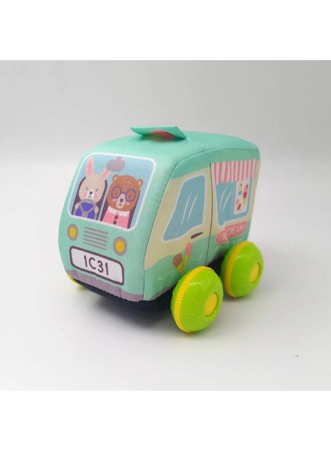 ستيم سيارة سحب ناعمة بجذع السيارة - سيارة قماشية صغيرة برسومات كرتونية - قطعة واحدة متعددة الألوان - Image 1