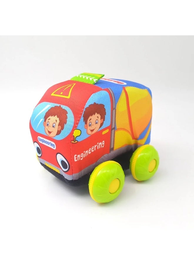 ستيم سيارة سحب ناعمة بجذع السيارة - سيارة قماشية صغيرة برسومات كرتونية - قطعة واحدة متعددة الألوان - Image 3